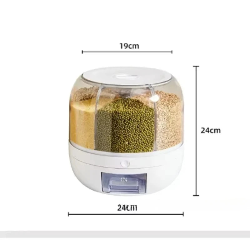 Rotary Dividing Coarse Grain tank Barrel Household Storage Box